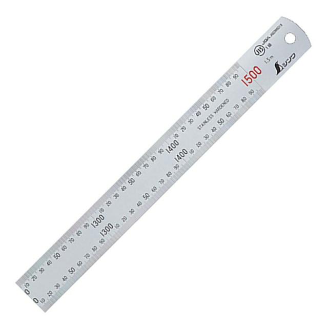 シンワ 直尺 シルバー 1．5m 13056 大工道具 測定具 直尺