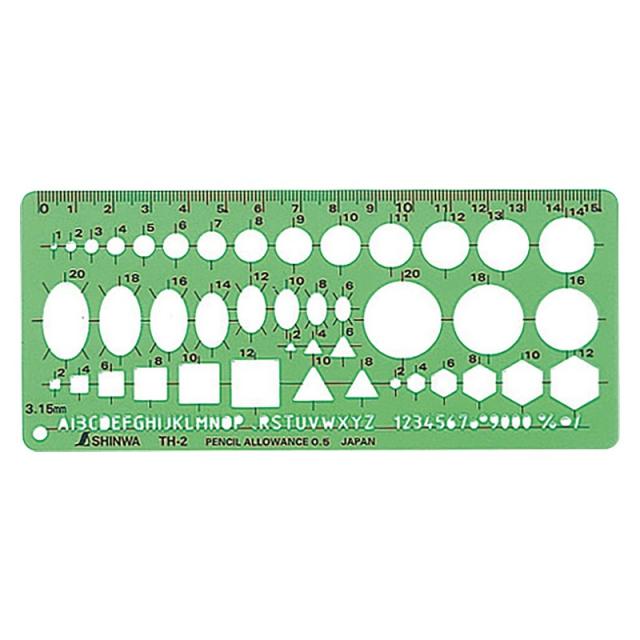 シンワ テンプレート 一般総合定規 66022 TH−2 大工道具 測定具 製図用品