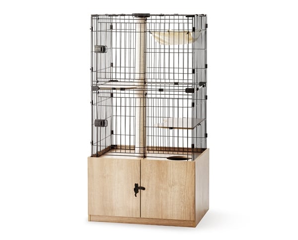 アイリスオーヤマ 隠れ家キャットランドケージ PKC-800 マットブラウンの通販は 32,780円