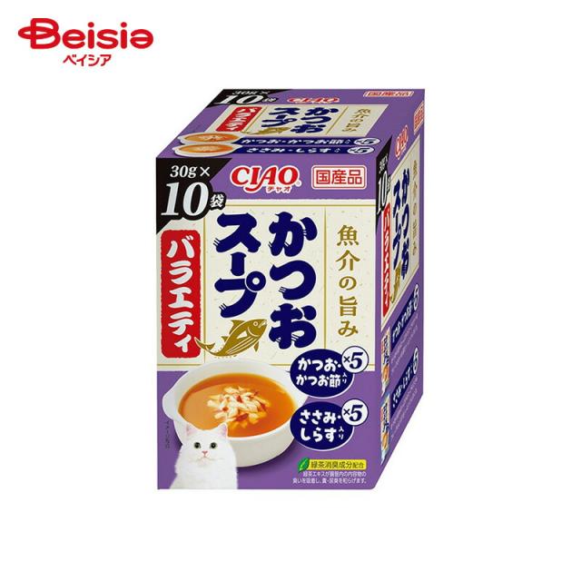 いなばペットフード  CIAOスープ かつおスープバラエティ （30g×10P）×12個 ペット | 猫 おやつ スープ ウェットフード 国産 CIAO チャオ かつお バラエティ まとめ買い 大容量