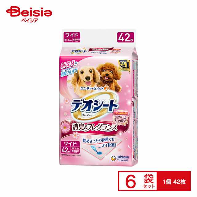 ペット用品 犬 ユニチャーム デオシート フローラル W 42枚×6個入 ペットの通販は