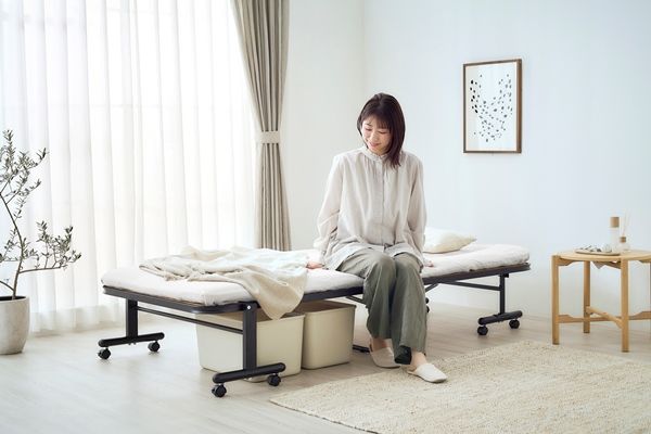アイリスオーヤマ 折りたたみすのこベッド OTB-WHR ナチュラル/ブラック_5