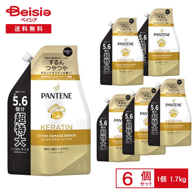 P&G パンテーン(PANTENE)  エクストラダメージケア トリートメントコンディショナー つめかえ超特大 1.7kg 6個セット | 詰め替え 大容量 ダメージ 補修 ヘアケア 特大サイズ 詰替 しっとり さらさら 女性