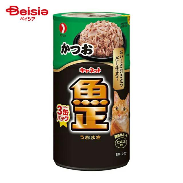 キャットフード ペットライン 魚正かつお 160g×3×18 ウェットフード ゼリー 缶詰 ペット | キャットフード ウェットフード 缶詰 猫えさ 猫フード かつお ゼリー 魚正 160g まとめ買い 猫 ご飯 成猫 シニア猫 高齢猫