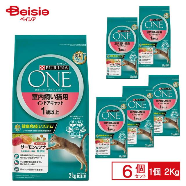 ピュリナワンキャット 室内飼い猫用 1歳以上 サーモン＆ツナ 2kg ×6個 |  ネスレ ピュリナワンキャット 室内飼い猫用 1歳以上 サーモン＆ツナ 2kg×1個 ペット