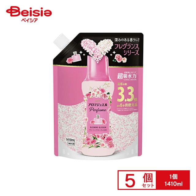 【ポイント5倍！5/18 16:00-6/28】P&amp;G レノアアロマジュエル ブルーミングブロッサムの香りつめかえ用超特大サイズ 1410ml×5個 |  レノア アロマジュエル ブルーミングブロッサム 詰め替え 超特大 洗濯ビーズ 香り付け まとめ買い 大容量