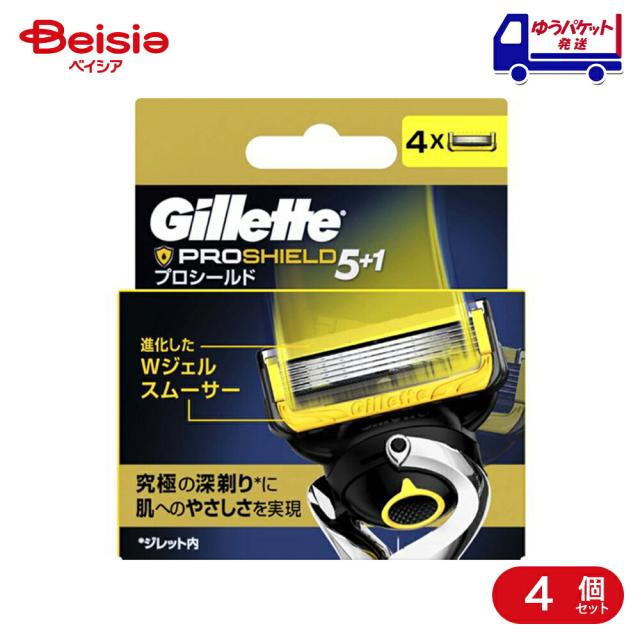 P&amp;G ジレット プロシールド 替刃 4個入 4個 | カミソリ 替刃 髭剃り シェーバー プロシールド メンズ 男性 消耗品 まとめ買い