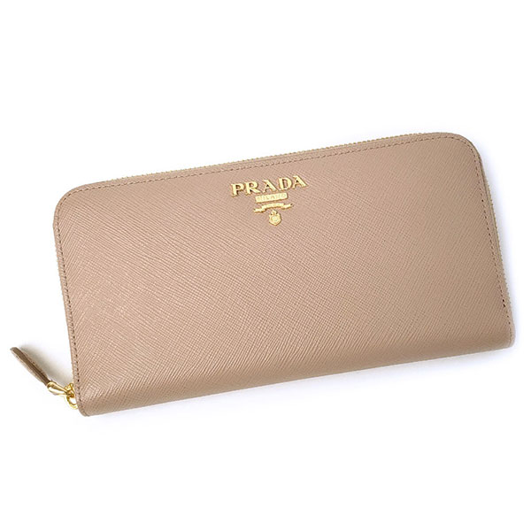 プラダ 財布 レディース PRADA サフィアーノレザー 1ML506 QWA F0236 ピンクベージュ 長財布 ラウンドファスナー
