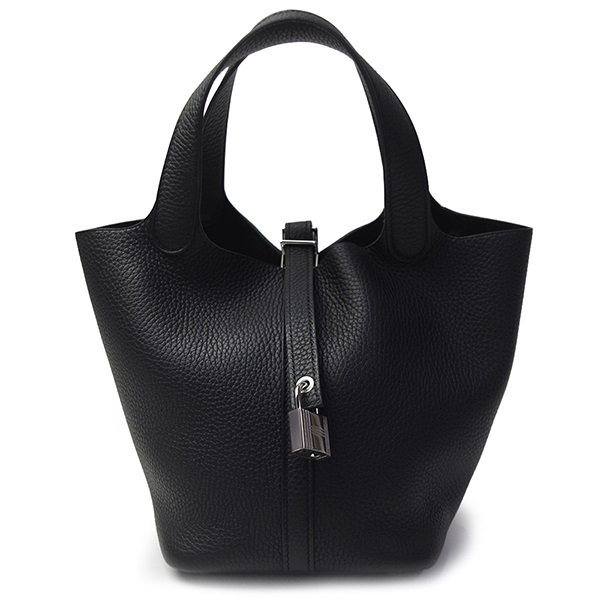 エルメス ピコタン ロック PM 18cm HERMESトリヨンクレマンス ブラック シルバー金具 056289 K刻印 ハンドバッグ トートバッグ
