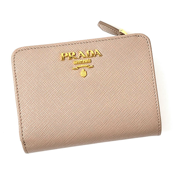 プラダ 財布 レディース PRADA サフィアーノレザー 1ML018 QWA CIPRIA ピンクベージュ 二つ折り財布