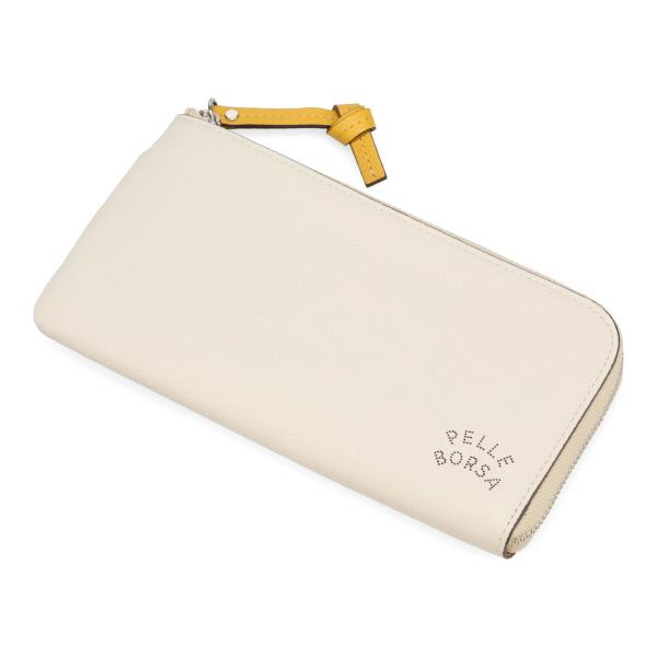 ペレボルサ 財布 レディース PELLE BORSA ベリーグッズ L字ファスナー コンパクト長財布 7204 IV アイボリー_1