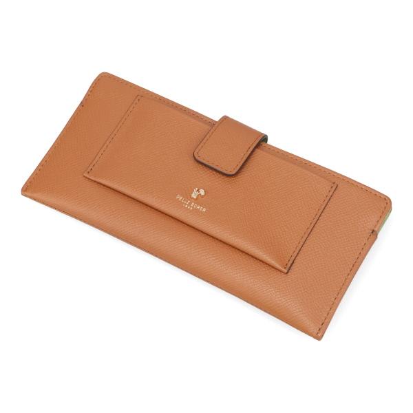 ペレボルサ 財布 レディース PELLE BORSA フレンチカーフ スリムウォレット 3303 CA キャメル 長財布_1