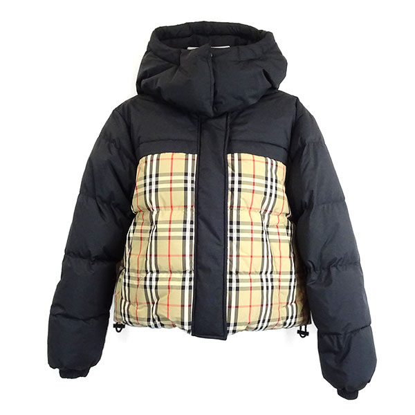 バーバリー ダウンジャケット レディース BURBERRY クロップド リバーシブル パファージャケット 8079475 A7028 サイズM