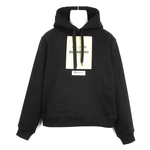 バーバリー レディース パーカ BURBERRY ロゴフーディ ブラック 8057122 サイズM