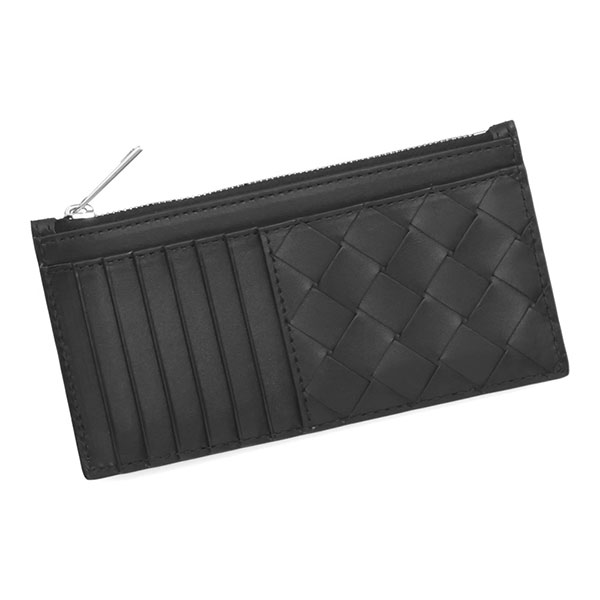 ボッテガヴェネタ カード コイン ケース メンズ BOTTEGA VENETA イントレチャート ロングファスナーカードケース 766155 VCPQ3 8803 ブラック