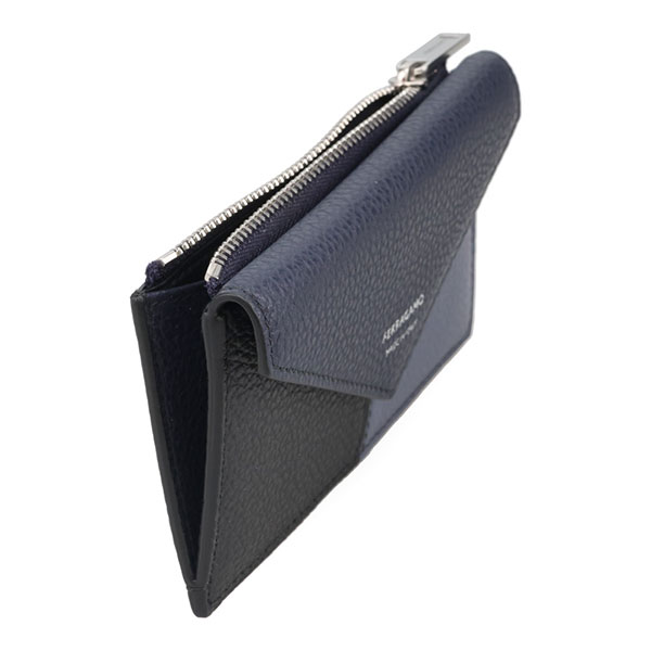 フェラガモ カード コインケース メンズ FERRAGAMO カラーブロック フラグメントケース 661684 785616 ミッドナイト+ブラック+グラファイト 小銭入れ カードケース_3