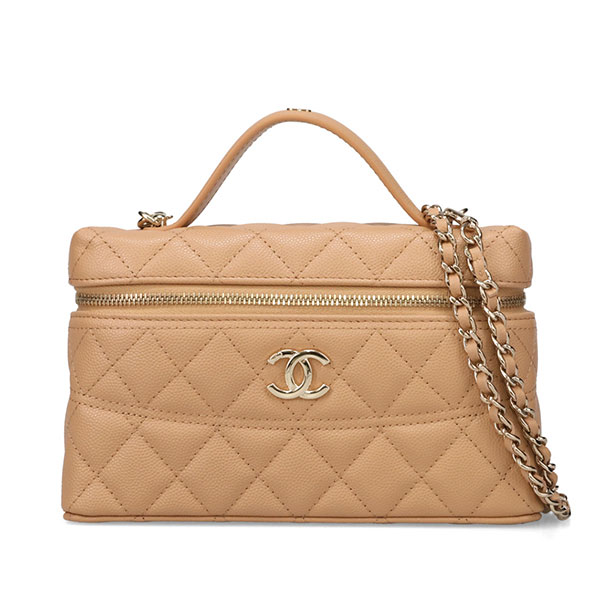 シャネル バッグ レディース CHANEL ヴァニティケース AP4407 B22665 N4710 ベージュ ゴールド金具