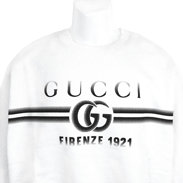 グッチ トレーナー メンズ GUCCI プリント コットンジャージースウェットシャツ 784413 XJGKQ 9082 ホワイト サイズM_2