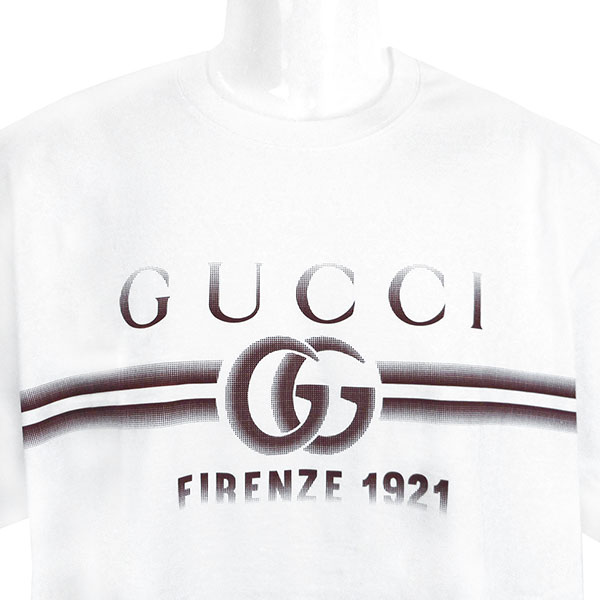 グッチ Tシャツ メンズ GUCCI プリント コットンジャージーTシャツ 785345 XJGKJ 9541 ホワイト サイズM