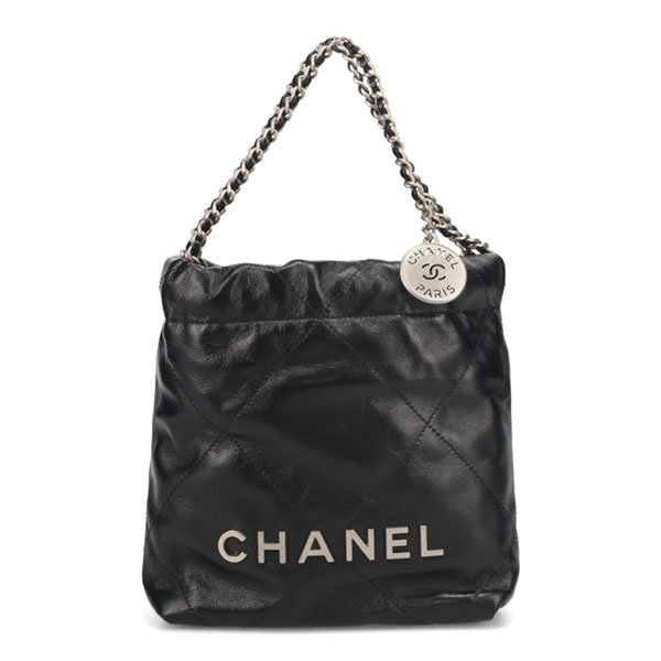 シャネル バッグ レディース CHANEL シャネル22 ミニハンドバッグ AS3980 B19057 94305 ブラック マットシルバー金具