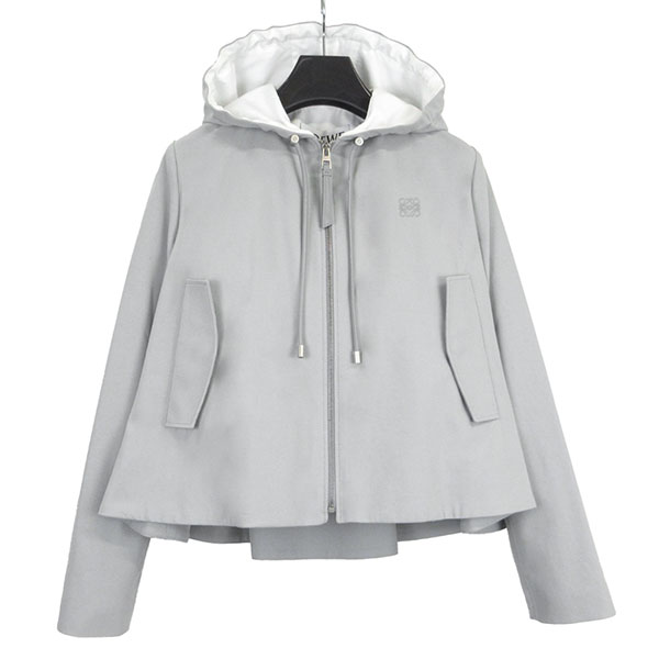 ロエベ ジャケット レディース LOEWE フーデッドジャケット S359Y02XEG 1130 ライトグレー サイズ34 XSサイズ相当