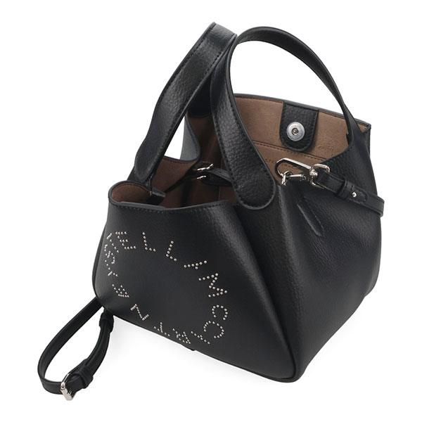 ステラマッカートニー バッグ レディース STELLA McCARTNEY ロゴ ダブルトップハンドル クロスボディバッグ 7B0081 WP0057 1000 ブラック ハンドバッグ