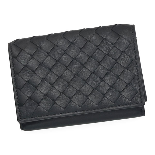ボッテガヴェネタ 財布 BOTTEGA VENETA イントレチャート 三つ折りウォレット 515385 V3UN2 1295 ブラック+グレー 三つ折り財布 ミニ財布