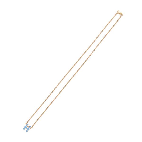 エルメス ポップアッシュ ネックレスミニ HERMES ブルーオラージュ ゴールド 147992 POP H ポップH_3