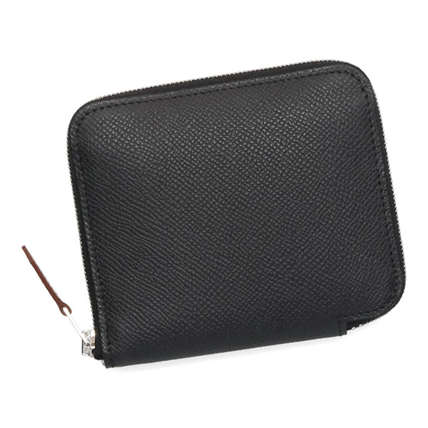 エルメス シルクイン コンパクト HERMES ヴォーエプソン ブラック 084266 K刻印 ミニ財布 小銭入れ コインケース