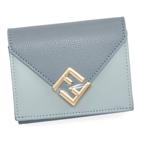 フェンディ 財布 レディース FENDI FFダイヤモンド財布 8M0480 ALV4 F1URV マーキュリーブルー+ライトブルー 三つ折り財布 ミニ財布