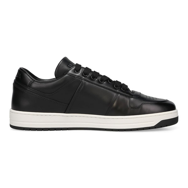 プラダ スニーカー メンズ PRADA ダウンタウン レザースニーカー 2EE364 3LJ6 F0632 ブラック サイズ8.0 27.0cm相当 靴 シューズ_2