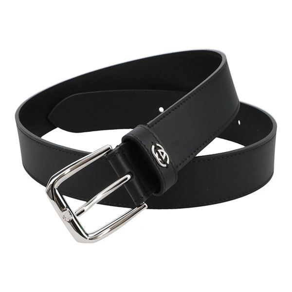 グッチ ベルト メンズ GUCCI インターロッキングG 673921 AP00N 1000 ブラック サイズ95cm レザー