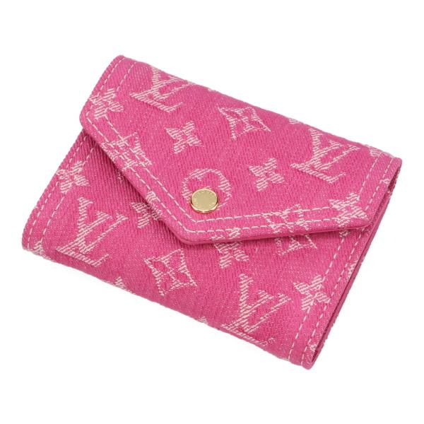 ルイヴィトン 財布 レディース LOUIS VUITTON モノグラムデニム ポルトフォイユヴィクトリーヌ フューシャデニム M27707 三つ折り財布_1
