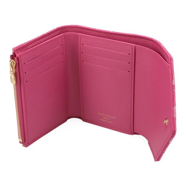 ルイヴィトン 財布 レディース LOUIS VUITTON モノグラムデニム ポルトフォイユヴィクトリーヌ フューシャデニム M27707 三つ折り財布_4