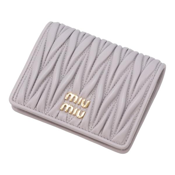 ミュウミュウ 財布 レディース MIUMIU マテラッセレザー折り財布 5MV204 AFPP F0230 GLICINE ウィステリアパープル 二つ折り財布_1