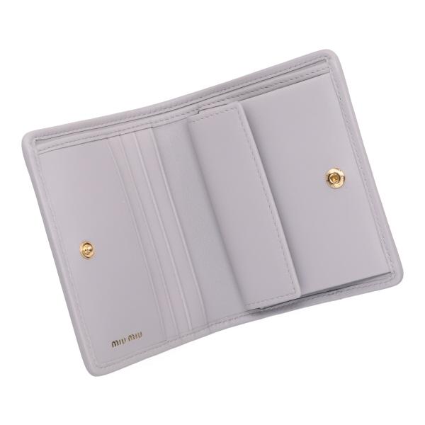ミュウミュウ 財布 レディース MIUMIU マテラッセレザー折り財布 5MV204 AFPP F0230 GLICINE ウィステリアパープル 二つ折り財布_3