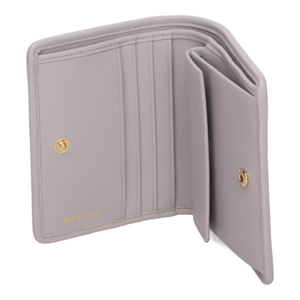 ミュウミュウ 財布 レディース MIUMIU マテラッセレザー折り財布 5MV204 AFPP F0230 GLICINE ウィステリアパープル 二つ折り財布_4