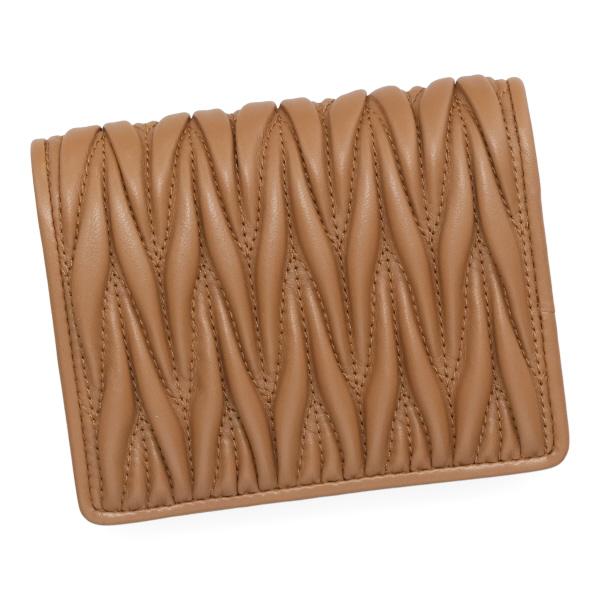 ミュウミュウ 財布 レディース MIUMIU マテラッセレザー折り財布 5MV204 AFPP F098L CARAMEL キャラメル 二つ折り財布_2