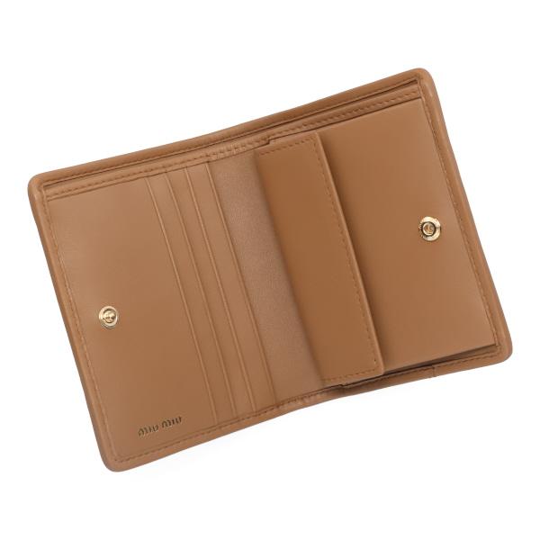 ミュウミュウ 財布 レディース MIUMIU マテラッセレザー折り財布 5MV204 AFPP F098L CARAMEL キャラメル 二つ折り財布_3