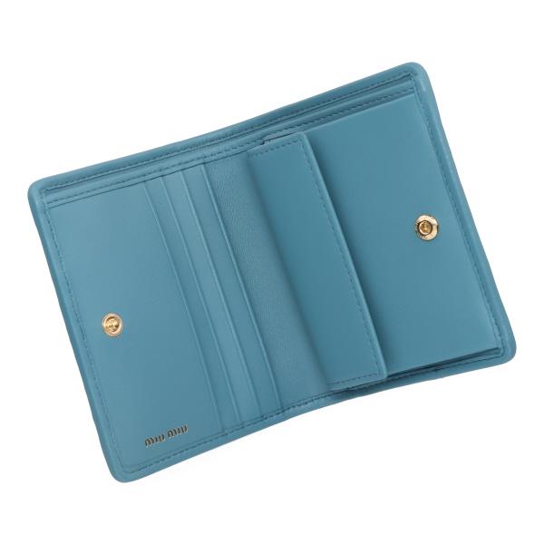 ミュウミュウ 財布 レディース MIUMIU マテラッセレザー折り財布 5MV204 AFPP F0F16 MARINE マリンブルー 二つ折り財布_3