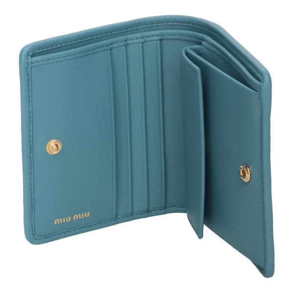 ミュウミュウ 財布 レディース MIUMIU マテラッセレザー折り財布 5MV204 AFPP F0F16 MARINE マリンブルー 二つ折り財布_4