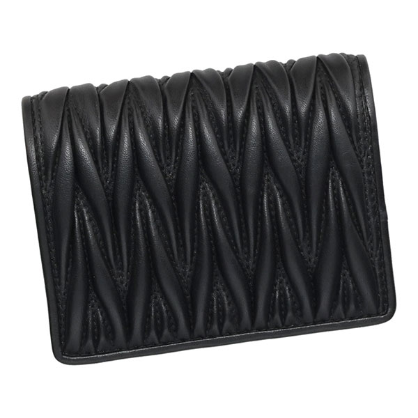 ミュウミュウ 財布 レディース MIUMIU マテラッセレザー折り財布 5MV204 AFPP F0002 NERO ブラック 二つ折り財布_2