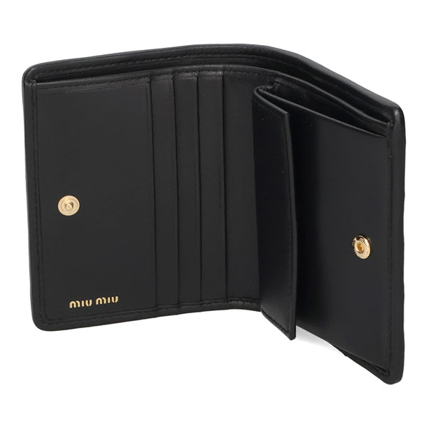ミュウミュウ 財布 レディース MIUMIU マテラッセレザー折り財布 5MV204 AFPP F0002 NERO ブラック 二つ折り財布_4