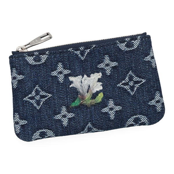 ルイヴィトン 財布 レディース LOUIS VUITTON モノグラムフラワーデニム ポシェットクレ ブルー M27561