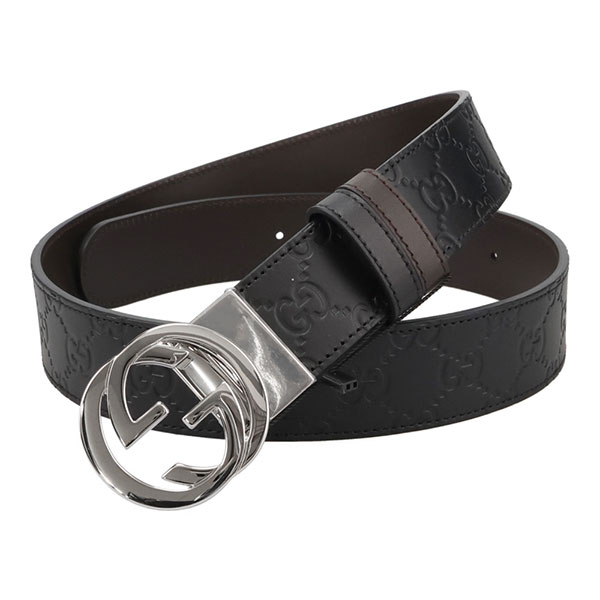 グッチ ベルト メンズ GUCCI インターロッキングG リバーシブルレザーベルト 473030 CWCWN 1070 ブラック+ブラウン サイズ90cm