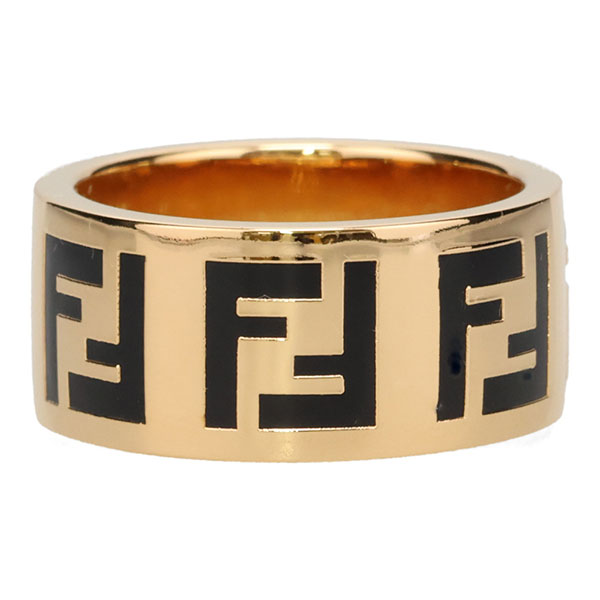 フェンディ リング レディース FENDI フォーエバーフェンディリング 8AG945 TL9 F0RNG ゴールド+ブラック サイズM 15号相当