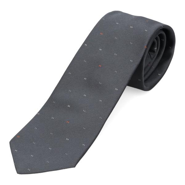 エルメス ネクタイ HERMES シルクタイ 7cm Hミクロ アントラシット+グリクレール+オレンジ 339450T 新品 26,975円
