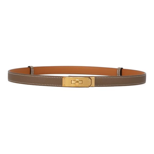 エルメス 胴締め ケリー 18 HERMES 069853 ゴールデン黄色 ゴールド エトゥープ