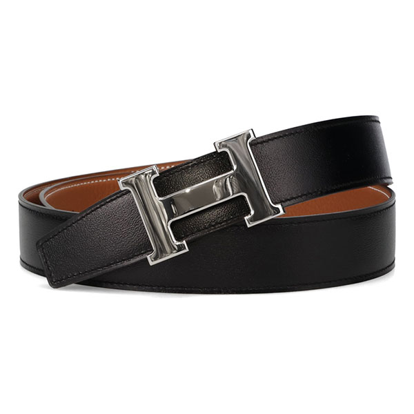 エルメス 胴締め HERMES 一揃いの道具 32 しろがね色バックル 黒いこと/ゴールド 大きさ90糎 ボックスカーフ/トゴ 064544 073967