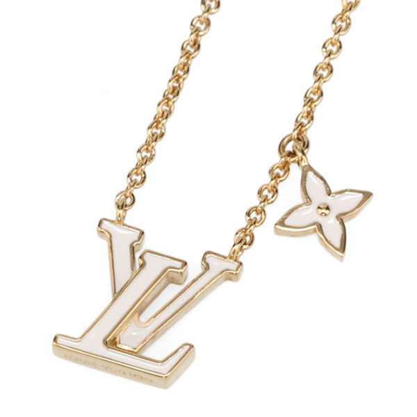 ルイヴィトン ネックレス レディース LOUIS VUITTON LVアイコニックエナメル ブロン ホワイト M01092